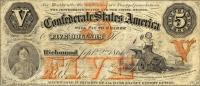 Gallery image for Confederate States of America p15: 5 Dollars